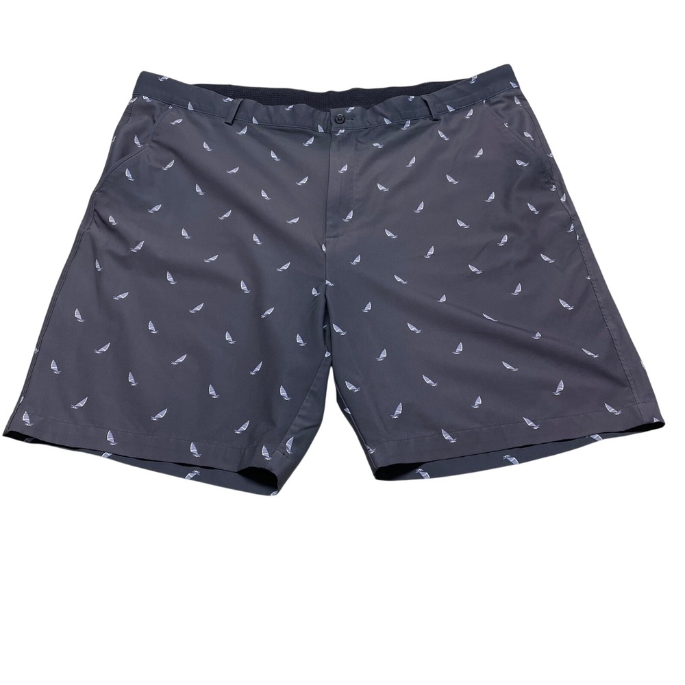 Greg Norman Mens Shorts 44 Blue Sailboat Print Stretch Golf Performance
